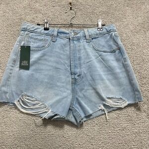 Wild Fable Shorts Women's 12 Denim Light Blue Super-High Rise Cut-Off Jean